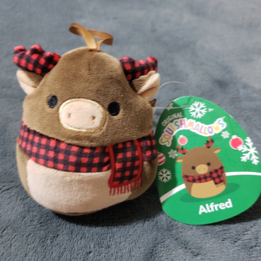Alfred Reindeer 3.5" Squishmallows plush Christmas ornament NWT 2023